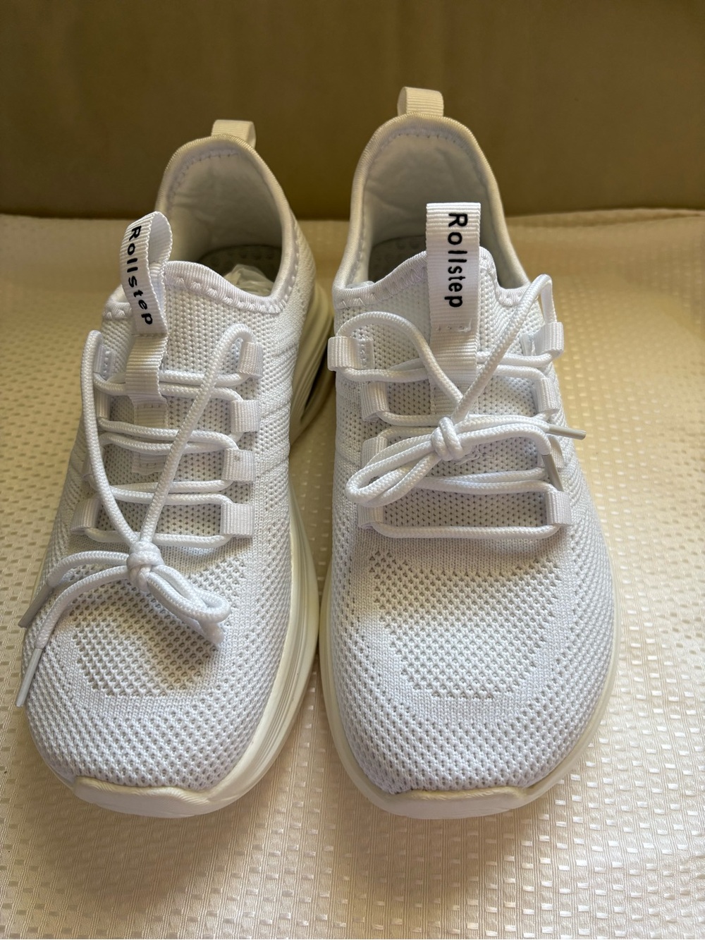 Men’s White Knit Athletic Sneakers